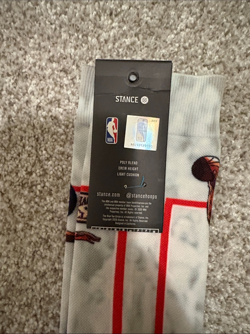 Stance 76ers Dr. J Graphic Crew Socks - size L, casual fit - Picture 5 of 6